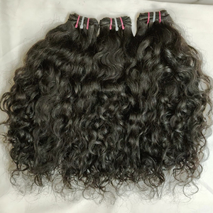 Extensions de cheveux bouclés non traités d'Inde du Sud, double trame, 24 pouces de longueur étirée, cheveux humains naturels Remy, Jerry Hairs - Product Image 1