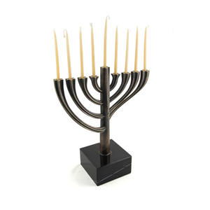 Grand bougeoir Antique marbre Menorah candélabre juif décoratif métal décoration de la maison autre bougie - Product Image 1