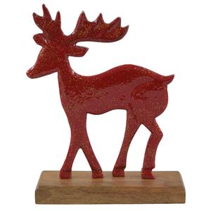 Glossy Red Aluminum <b>Heart</b> Handicraft Luxury <b>Christmas</b> Decoration with Base for Tabletop and Home Decor - Product Image 1