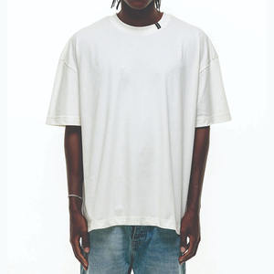 T-Shirt d'été surdimensionné de haute qualité pour hommes 100% coton Jersey respirant blanc couleur unie avec sérigraphie Design vierge - Product Image 5