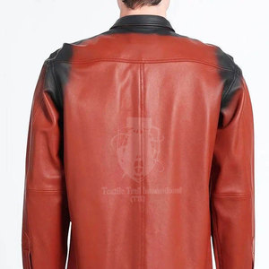 Men's Turn Collar <b>Covered</b> <b>Button</b> Closure Loose Genuine Leather Shirt Breathable Eco-Friendly Durable Lightweight Casual Winter - Product Image 5