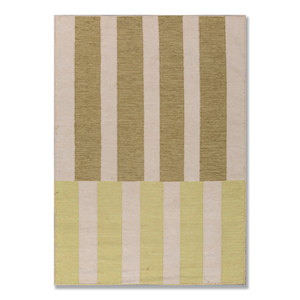 พรมขนสัตว์ทอลายตารางหมากรุกแบบกลับด้านได้ สีงาช้าง สำหรับบ้าน-ADWL-1314 - Product Image 1