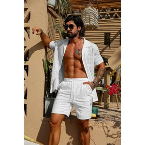 <b>Men's</b> Summer Casual Shirt <b>Shorts</b> Combo Lightweight Breathable Outfit <b>for</b> Outdoor Training or <b>Loungewear</b> Comfortable Stylish - Product Image 4