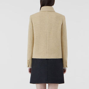 เสื้อโค้ทสั้น สีเหลือง น่ารัก เสื้อโค้ทผู้หญิง ทรงมาตรฐาน แฟชั่นผู้หญิงเกาหลี ความยาวครอป - Product Image 4