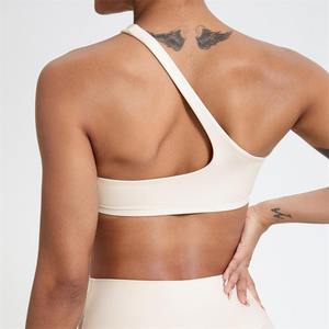 Sujetador deportivo reversible de un solo hombro para mujer, sujetador de talla grande bajo para entrenamiento asimétrico de impacto, sujetador de Yoga, LICRA de secado rápido/nailon - Product Image 4