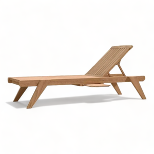 Tumbona apilable de madera para playa, muebles de jardín de teca, tumbonas de lujo para playa, muebles de exterior, tumbonas de teca con cojín - Product Image 2