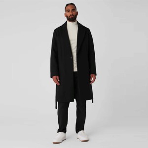 Men Formal Wool Overcoat, Double-Breasted Long Winter <b>Coat</b> for Business and Outdoor Wear, Tailored Slim-Fit Wool <b>Coat</b> for Men - Product Image 1