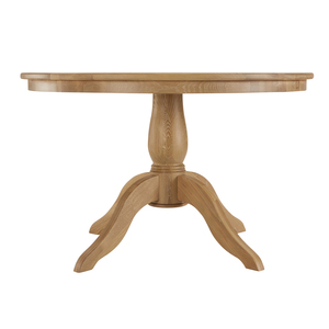 Mesa de Comedor Redonda Tradicional Kalila Hecha de Madera de Teca Sólida con Acabado Natural para Uso en Interiores - Product Image 1