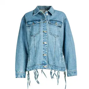 แจ็คเก็ตยีนส์ลำลองคุณภาพสูงสำหรับผู้หญิง MOQ ต่ำ แจ็คเก็ตยีนส์แบบใหม่สำหรับผู้ชายและผู้หญิง ขายส่งและรับสั่งทำ - Product Image 1