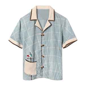 Camisas Cabana para Hombre, Ropa de Resort Elegante, Atuendo Ligero de Verano, Tops Casuales y Cómodos para Vacaciones, Proveedor OEM - Product Image 5