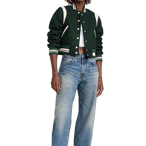 Veste de baseball pour femmes, veste varsity pour femmes à manches longues, qualité supérieure, broderie en laine et polyester, veste letterman pour femmes - Product Image 2