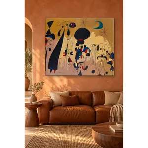 Impression sur toile Fida Joan Miro, croissant de lune et figures nocturnes - Product Image 4