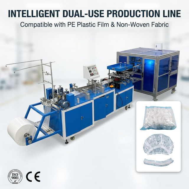 Nonwoven and PE Film With Packaging Connection Disposable Shower Cap Making Machine