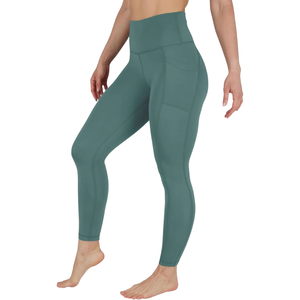 Leggings de sport décontractés respirants pour femmes, taille mi-haute, longueur intégrale, en coton biologique et bambou, performance, vente en gros - Product Image 2