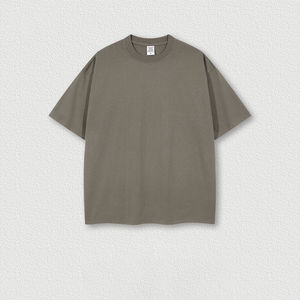 Boxy surdimensionné Fit hommes t-shirts haute qualité hommes col rond t-shirts goutte épaule plaine O cou hommes t-shirts - Product Image 3