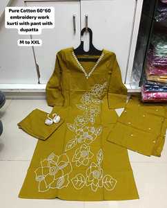 Salwar kameez pakistanais avec dupatta, broderie complète sur le devant et le col, tenue ethnique, costume indien pakistanais pour femmes - Product Image 4