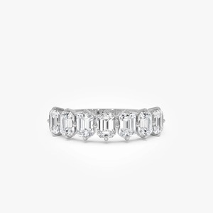 Majestic Handmade Prong Set Emerald Cut Lab Grown Diamond Anniversary <b>Ring</b> 1.48 Ct E-F VS 14K Gold For Bridal Anniversary Gift - Product Image 1
