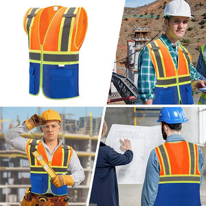 Logotipo personalizado multifunción reflectante de alta visibilidad chaleco de seguridad bolsillos al por mayor para el trabajo de construcción al aire libre chaleco de seguridad - Product Image 6