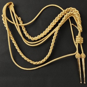 Golden Bullion Wire Gold Mylar Correa para el hombro Epaulette Aiguillette Accesorios para disfraces Uniforme Equipo de defensa personal - Product Image 2
