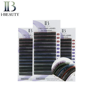 I-beauty-Extensión de pestañas Premium, SP-T12 de pestañas de dos tonos, mezcla de colores, hechas a mano, largas y naturales - Product Image 1