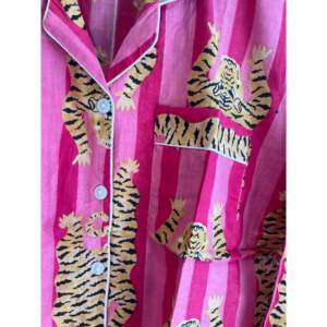 Lady's Casual Tiger Pink Neon <b>Pyjama</b> with Elastic Waist and Drawstring Breathable Spandex Fabric <b>for</b> Spring <b>Summer</b> and Autumn - Product Image 3