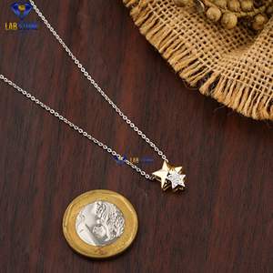 จี้เพชรทรงกลม 0.04 กะรัต ระดับความสะอาด EF-VS สีเหลืองทอง ประดับเพชรระยิบระยับเล็กๆ จาก Labstone - Product Image 4