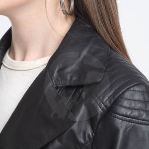 Ropa de calle Chaqueta de cuero para mujer Nuevo diseño Chaqueta de cuero para mujer Chaquetas de cuero para mujer de color sólido - Product Image 6