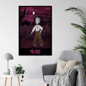 Affiche sur toile de style moderne pour Rick et Morty, Rick le samouraï, pour utilisation murale - Product Image 4