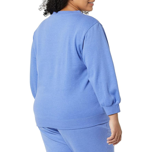 Sudadera de cuello redondo de lana de rizo francés para mujer, Jersey informal de algodón coreano, estampado de letras Harajuku holgado de longitud larga para invierno - Product Image 3