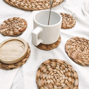 Handcrafted <b>Water</b> Hyacinth Coaster & Placemat - Sustainable and Decorative Drink Protector Handwoven Eco-Friendly Table Placemat - Product Image 6