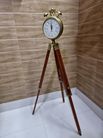 Jam Dinding Gantung Analog Mekanik Antik Art Deco Kayu Logam dengan Penyangga Angka Romawi untuk Penggunaan di Rumah/Kantor
