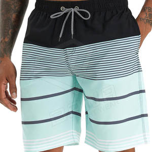 Short de bain de style de rue pour hommes 100% coton toile tissu nouvel été couleur unie vêtements de plage décontracté imperméable à séchage rapide - Product Image 2