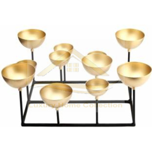 Fancy Modern Centerpiece Candle T Light Holder 11 Votive in 1 Stand <b>Black</b> and Color Powder Coated <b>Lanterns</b> Candelabra Supplies - Product Image 1