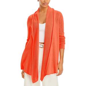 Cardigan in Cashmere con Stampa Floreale di C Bloomingdale's, Aperto sul Davanti, Casual, Arancione, Taglia XS, per Autunno e Inverno, Lunghezza Lunga con Bottoni - Product Image 1