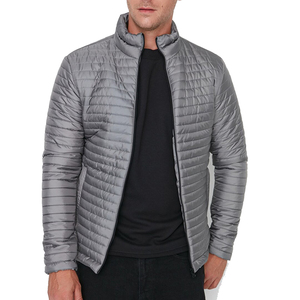 Veste d'hiver imperméable coupe-vent à capuche en toile avec fermeture éclair personnalisée pour homme, logo personnalisé OEM, col montant, style bulle, garde au chaud - Product Image 1