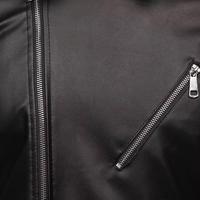 Blouson aviateur en cuir de chèvre noir personnalisé à la mode Veste en cuir véritable pour hommes