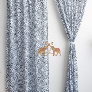 Nouvel arrivage : Ensemble de rideaux en coton imprimé floral à la main pour la maison, la porte et la fenêtre - Product Image 5