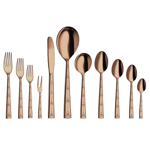 Ensemble de couverts en acier inoxydable personnalisé miroir doré 2025 – Finition polie solide de qualité supérieure, fabriqué à la main, moderne, pour usage quotidien - Product Image 1