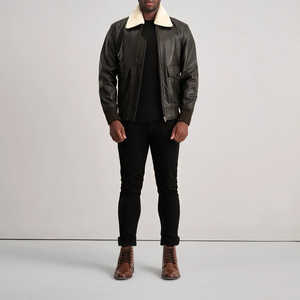 Blouson aviateur en cuir léger et élégant de luxe pour hommes vêtements d'extérieur respirants en demande veste à la mode avec logo personnalisé - Product Image 5