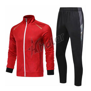 OEM de alta calidad personalizado de los hombres 100% poliéster de secado rápido transpirable deportes de invierno 2 piezas pantalones de chándal sudadera chándal - Product Image 1