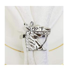 Anneaux de serviette créatifs oiseau en métal argenté Designer de luxe Décoration de table Porte-mouchoirs pour mariages Serviette stockée - Product Image 3