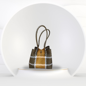 Fourre-tout en plastique recyclé fait à la main pour femmes de qualité supérieure sac à bandoulière technique tissé pour faire du shopping pour adultes - Product Image 5