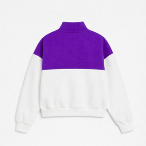 Sudadera con cremallera corta NCNW para mujer, jersey casual con cuello simulado y cremallera, suéter con cuello alto y cremallera. - Product Image 4