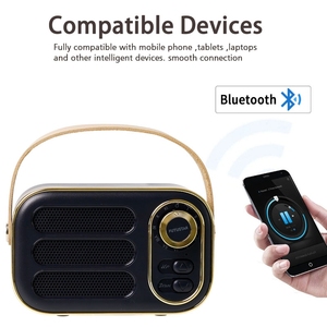 Último altavoz inalámbrico portátil Encantadora <span class=keywords><strong>radio</strong></span> vintage estilo portátil Mini altavoz de graves con <span class=keywords><strong>radio</strong></span> <span class=keywords><strong>FM</strong></span> - Product Image 5