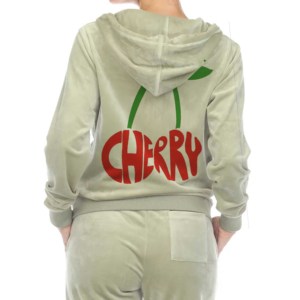 Branded Customer OEM Design Service Women Fashion Custom Plain Hooded <b>Velour</b> 100% Cotton <b>Tracksuits</b> - Product Image 3
