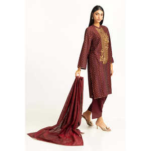 ชุดสูท 3 ชิ้น IUSTKSD-910 ผ้าซาตินแจ็คการ์ดปักลายพรีเมียม พร้อมรายละเอียดสุดหรู - Product Image 1