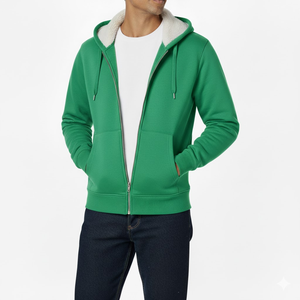 OEM Sweat à capuche zippé vintage lourd 450 g/m² pour homme Sweat à capuche zippé en coton polaire surdimensionné - Product Image 3