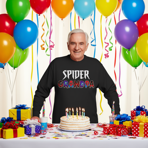 Spider Grandpa Camiseta de manga larga para hombre, traje para fiesta de cumpleaños - Product Image 1