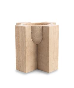 Nouveau bol de grande hauteur en grès travertin fait à la main design élégant décor moderne bol en pierre unique pièce décorative salon bureau - Product Image 1