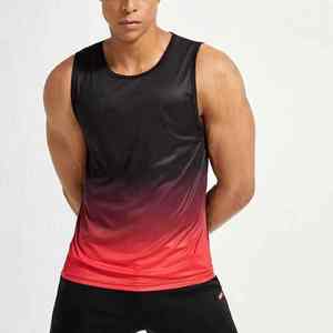 Camisetas sin mangas con estampado degradado para hombre, ropa de calle de verano de moda, chaleco deportivo transpirable de punto para Fitness, chaleco holgado sin mangas para hombre, - Product Image 4
